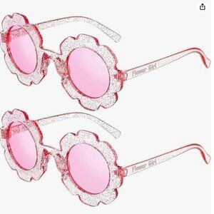 NWT! Landhoow Flower Girl Sunglasses Kids Round Sunglasses Flower Girl in pink